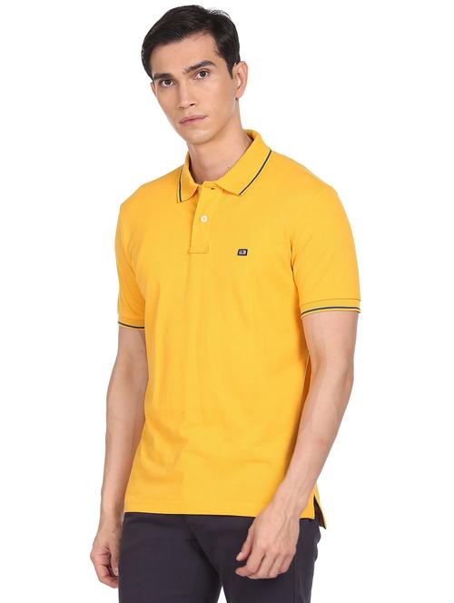 yellow solid polo t-shirt - 18542389 - Very Small Image - 1