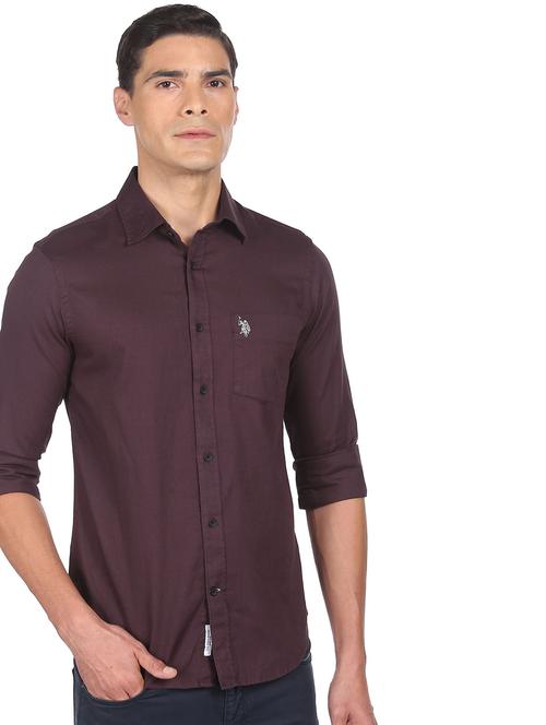 mens solid casual shirt - 18542893 - Very Small Image - 1