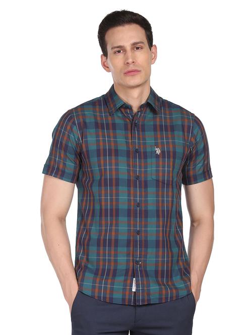 green checkered casual shirt - 18542912 - Very Small Image - 1