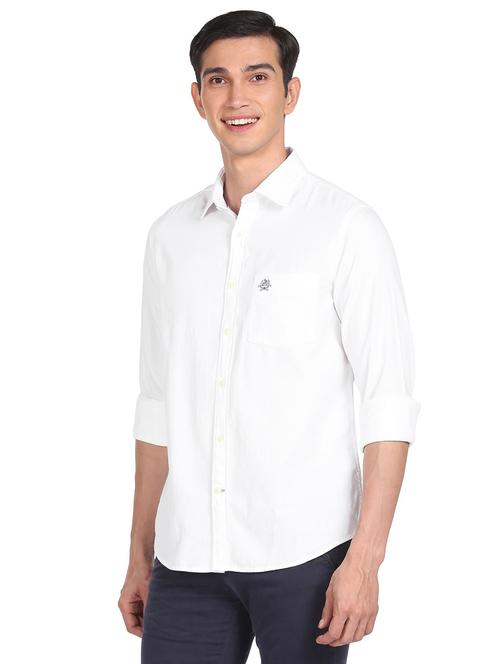 white solid casual shirt - 18543105 - Very Small Image - 1