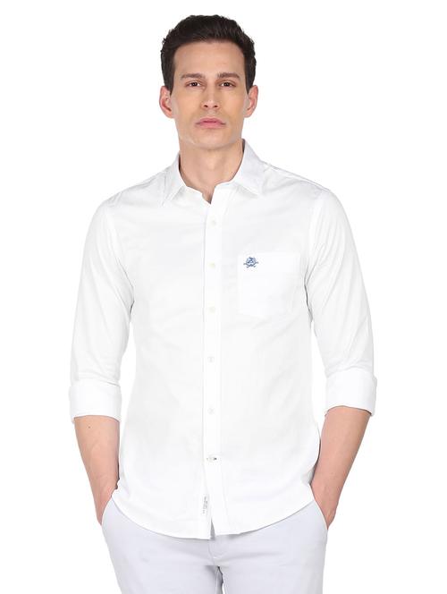 white solid casual shirt - 18543107 - Very Small Image - 1