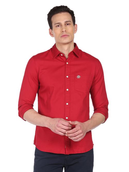 red solid casual shirt - 18543118 - Very Small Image - 1