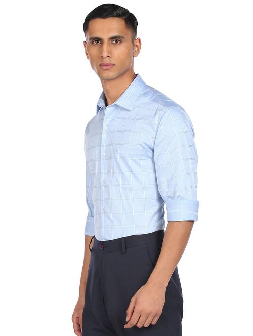 light blue checkered casual shirt - 18543161 - Very Small Image - 1