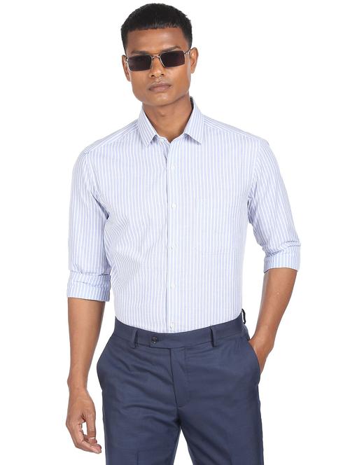 light blue striped formal shirt - 18543332 - Very Small Image - 1