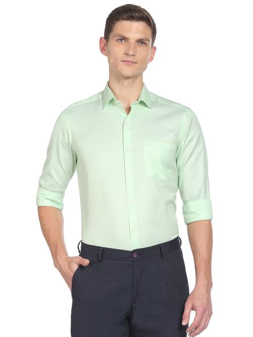 sea green self design casual shirt - 18543467 - Very Small Image - 1