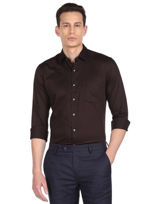 purple solid casual shirt - 18543503 - Very Small Image - 1