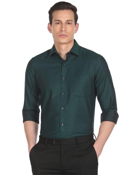 teal self design casual shirt - 18543504 - Very Small Image - 1