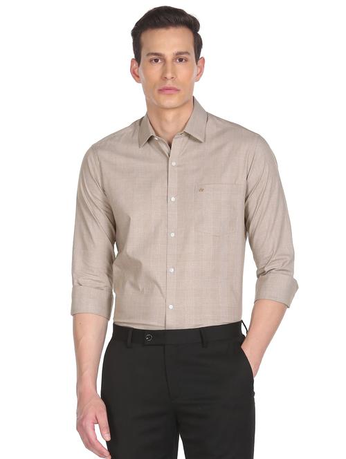brown checkered formal shirt - 18543558 - Very Small Image - 1