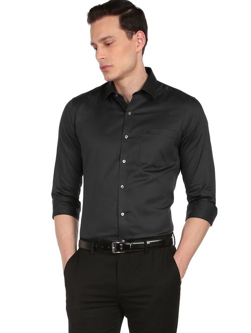 charcoal grey solid casual shirt - 18543610 - Very Small Image - 1