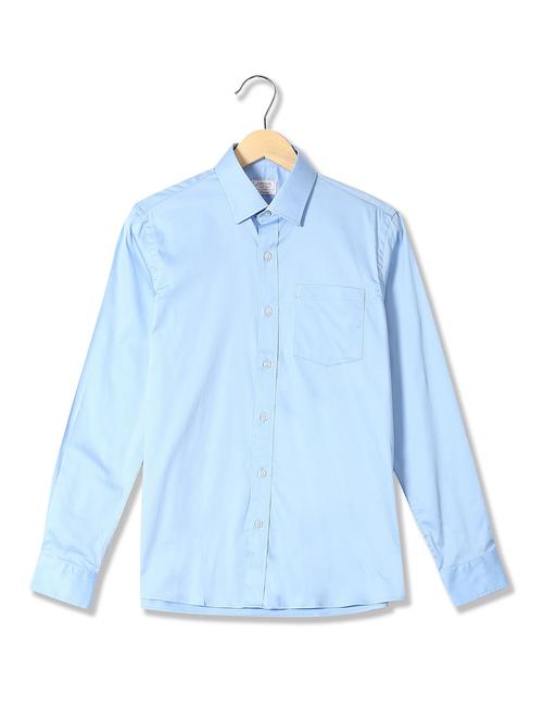 light blue solid casual shirt - 18543651 - Very Small Image - 1