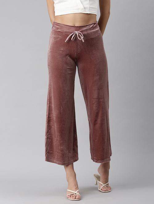 drawstring waist solid track pant - 18545276 - Very Small Image - 1