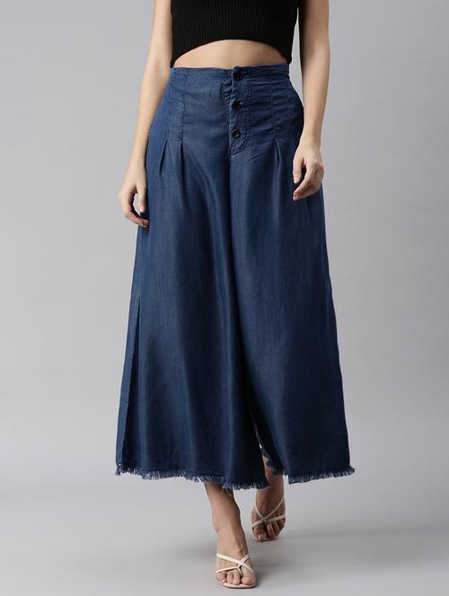 high rise solid wide leg trouser - 18545337 - Very Small Image - 1