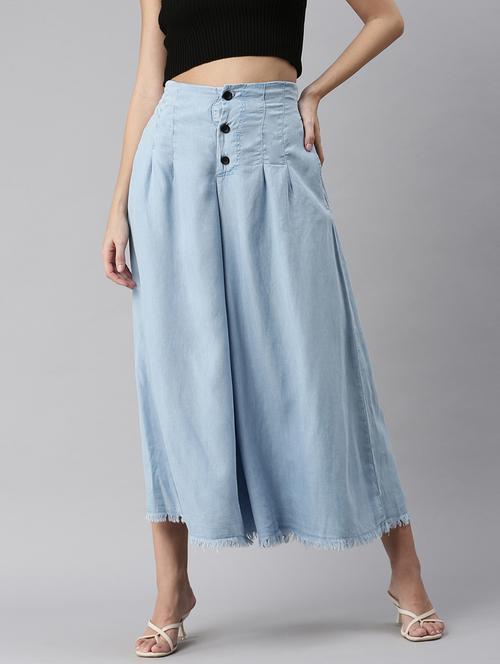 high rise solid wide leg trouser - 18545338 - Very Small Image - 1