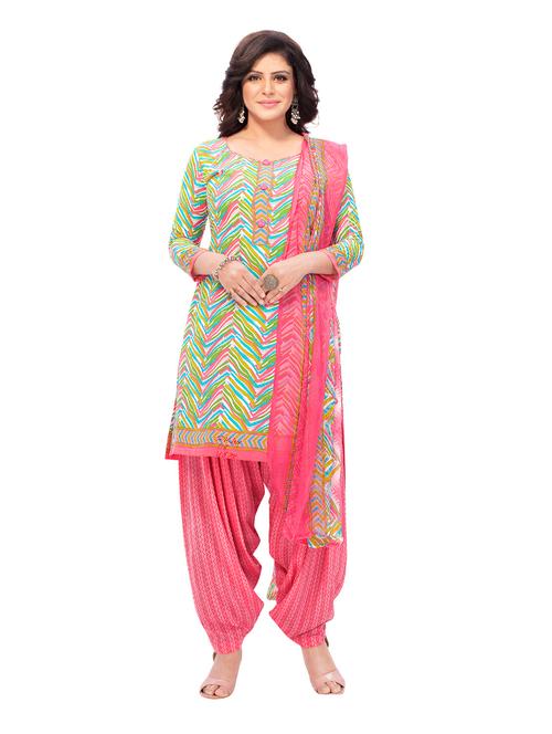 printed unstitched salwar suit set - 18546949 - Very Small Image - 1