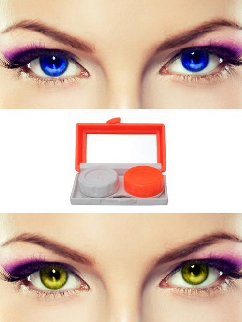 unisex set of 2 contact lenses with travel kit - 18547266 - Very Small Image - 1
