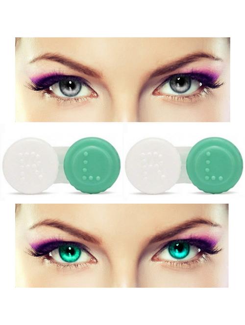 unisex set of 2 contact lenses with 2 case - 18547272 - Very Small Image - 1