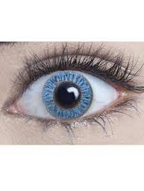 blue color monthly contact lenses with solution for office party - 18547276 - Very Small Image - 1