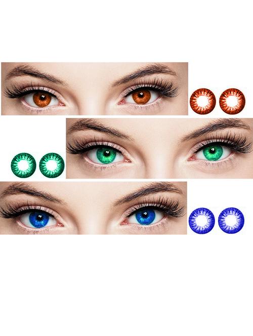 unisex set of 3 contact lenses - 18547342 - Very Small Image - 1