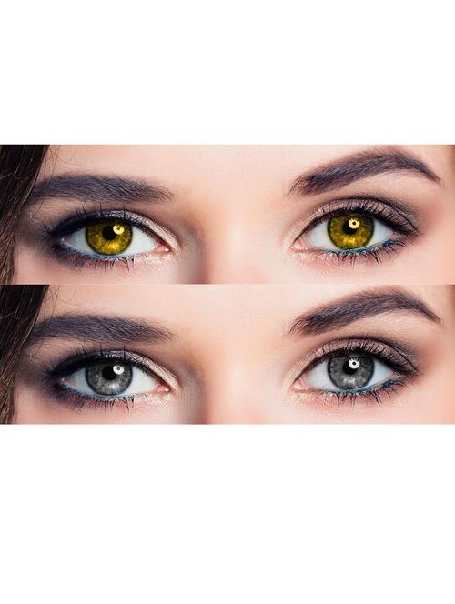 hazel and grey monthly color contact lense 2 pair with case - 18547486 - Very Small Image - 1