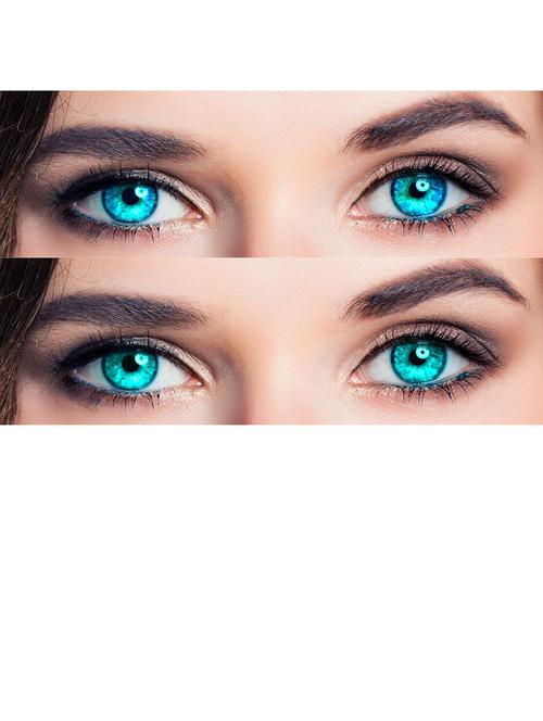light blue and sea blue monthly color contact lense 2 pair with case - 18547641 - Very Small Image - 1