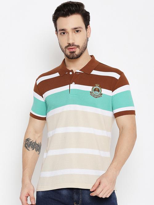 multi colored striped polo t-shirt - 18547924 - Very Small Image - 1