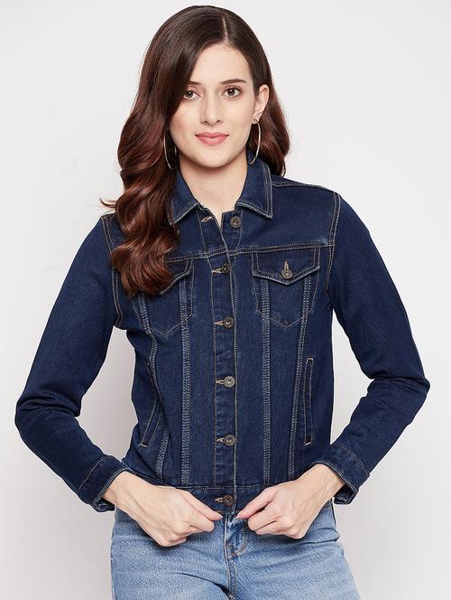 long sleeved solid denim summer jacket - 18548458 - Very Small Image - 1
