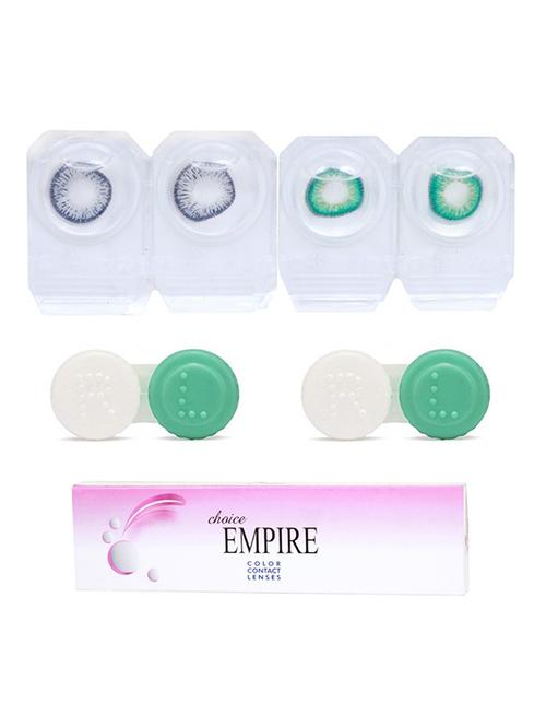 dark grey-turquoise 2 pair colored contact lens with 2 case (0 power) - 18548537 - Very Small Image - 1
