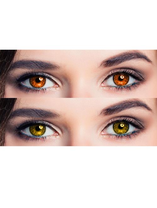 honey and hazel monthly color contact lense 2 pair with case - 18548578 - Very Small Image - 1