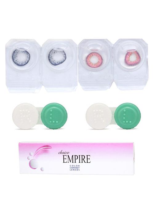 dark grey-red 2 pair colored contact lens with 2 case (0 power) - 18548613 - Very Small Image - 1