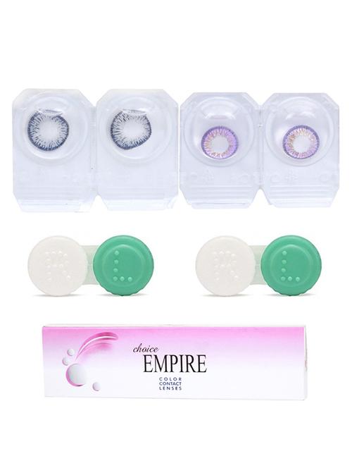 dark grey-violet 2 pair colored contact lens with 2 case (0 power) - 18548633 - Very Small Image - 1
