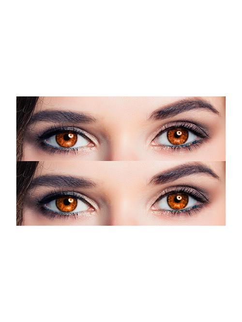 brown and brown monthly color contact lense 2 pair with case - 18549040 - Very Small Image - 1