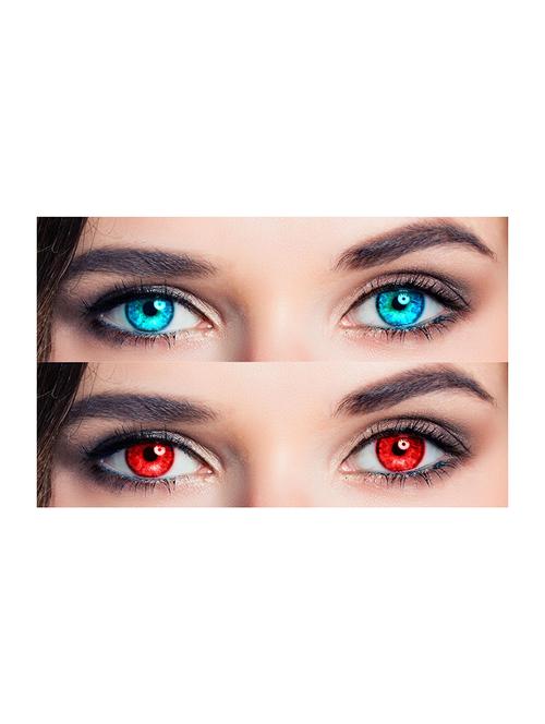 light blue and red monthly color contact lense 2 pair with case - 18549068 - Very Small Image - 1
