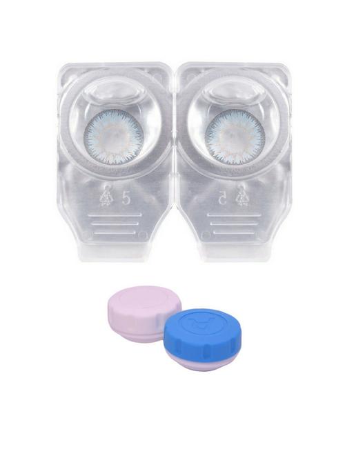 unisex 1 pair zero power monthly contact lens without solution - blue color lens - 18549172 - Very Small Image - 1