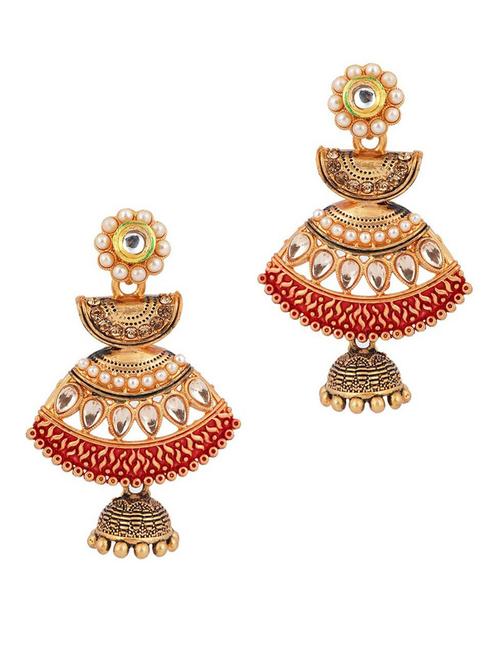 red metal jhumki - 18551190 - Very Small Image - 1