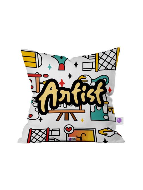 crazy corner white printed cushion ( 12 x 12 inches ) - 18551508 - Very Small Image - 1