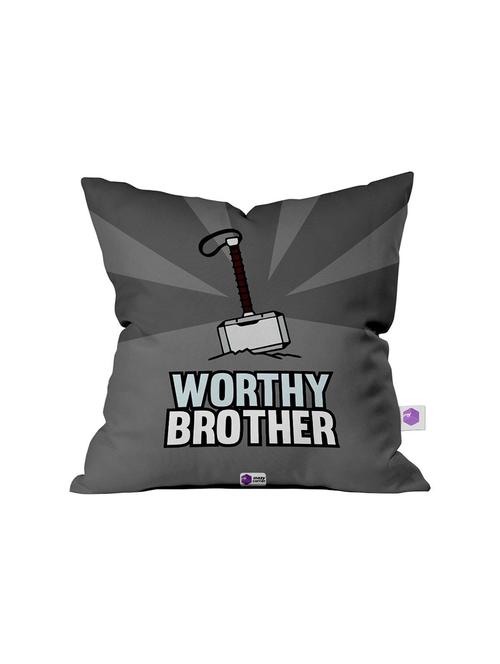 crazy corner grey printed cushion ( 12 x 12 inches ) - 18551515 - Very Small Image - 1