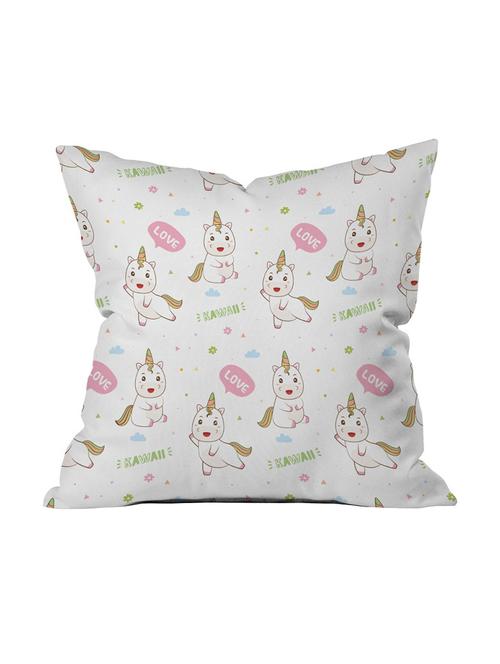 crazy corner white printed cushion 12 x 12 inches - 18552121 - Very Small Image - 1
