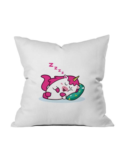 crazy corner white printed cushion 12 x 12 inches - 18552126 - Very Small Image - 1