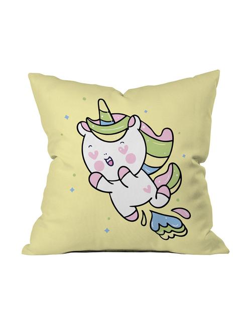 crazy corner yellow printed cushion 12 x 12 inches - 18552128 - Very Small Image - 1