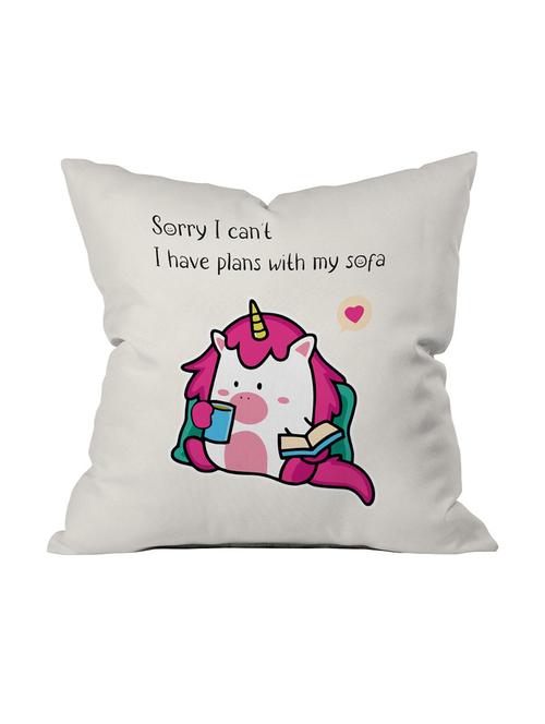 crazy corner white printed cushion 12 x 12 inches - 18552141 - Very Small Image - 1