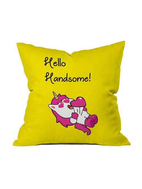 crazy corner yellow printed cushion 12 x 12 inches - 18552143 - Very Small Image - 1