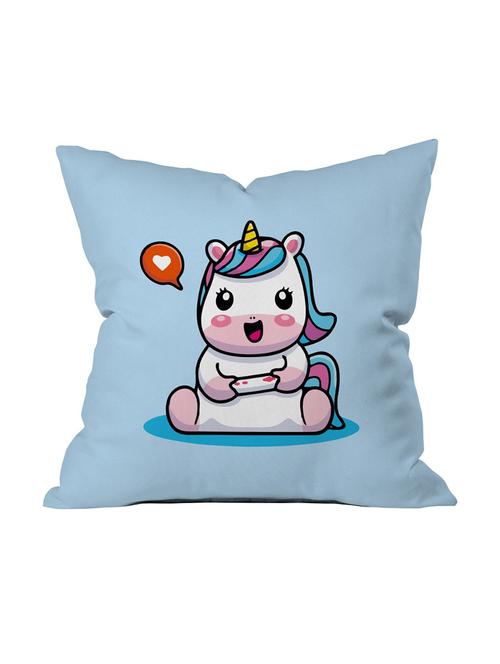 crazy corner blue printed cushion 12 x 12 inches - 18552144 - Very Small Image - 1