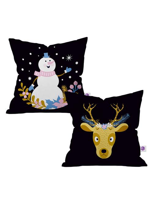 crazy corner black printed cushion 12 x 12 inches - 18552158 - Very Small Image - 1