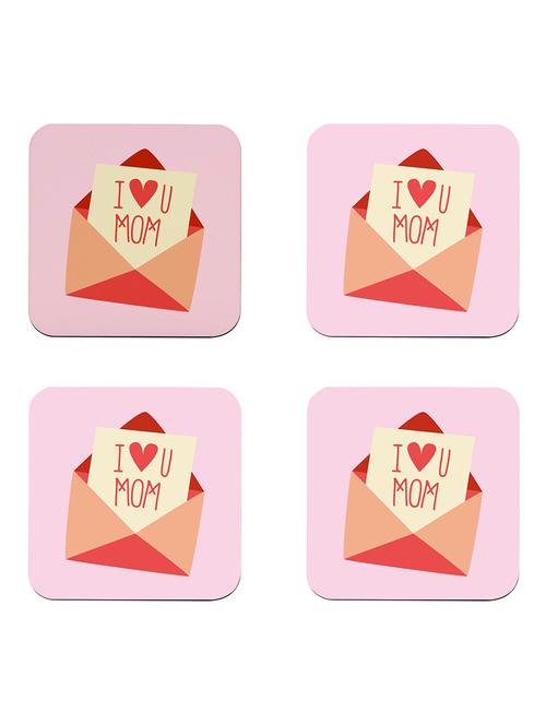 i love you mom letter quote printed coaster set - 18552229 - Very Small Image - 1