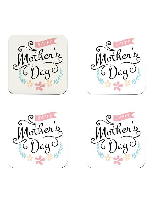 happy mother's day quote in white printed coaster set - 18552233 - Very Small Image - 1