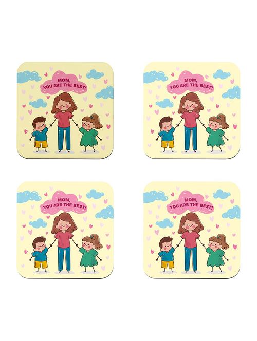 mom, you are the best! quote printed coaster set - 18552246 - Very Small Image - 1