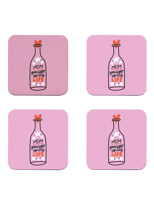 mom you light up my life quote printed coaster set - 18552251 - Very Small Image - 1
