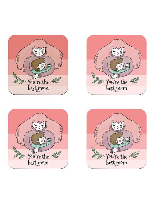 you're the best mom quote printed coaster set - 18552267 - Very Small Image - 1