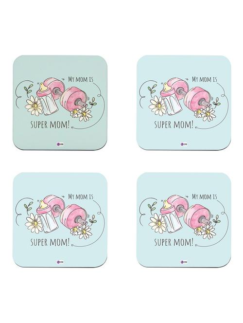 my mom is super mom quote printed coaster set - 18552271 - Very Small Image - 1