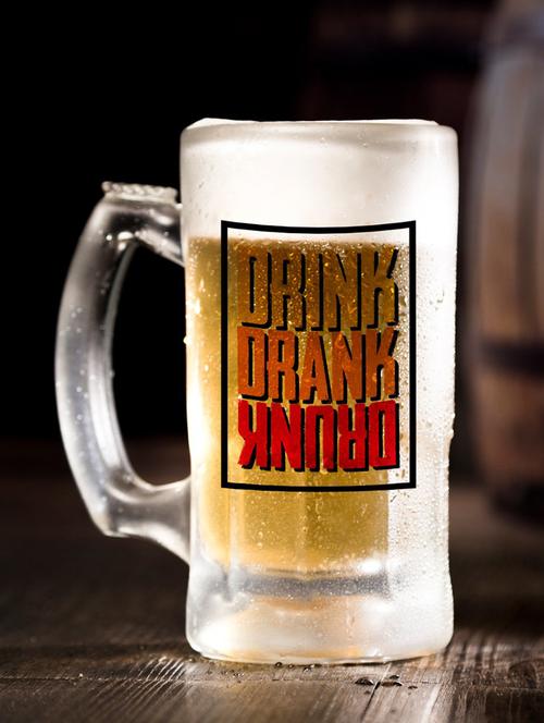 drink drank dunk taxt printed bear mug 450 ml - 18552450 - Very Small Image - 1